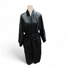 Vintage La Mouette Black 100% Silk Robe picture