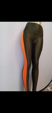 K-DEER Hi Luxe Leggings Orange Olive Green Black SIZE Small original Price 98$ picture
