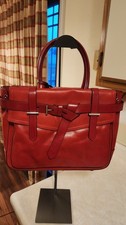 red leather Reed Krakoff Boxer Tote Bag,  dual rolled handles & belt detailing. picture