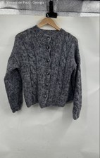 American Vintage Cardigan Sweater Women's Large Grey Buttons True picture