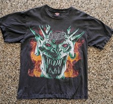 Vintage 90s Slayer Root Of All Evil Demon T Shirt Sz L Single Stitch Distressed picture