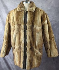 Vintage Kent Fisher Men’s Genuine Real Fur Coat XL Golden Tan Full Zip 34” picture