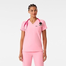 New Limited Edition Women’s Figs Catarina One Pocket Scrub Top Fight Club Pink M picture