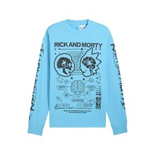PUMA Hoops X Rick And Morty Crew Neck Long Sleeve T-Shirt Mens Size S Casual T picture