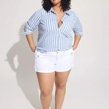 Torrid  Cotton Striped Button-Up - Size 2 - NWT picture