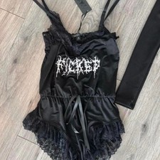 Dolls Kill Widow Teddy Romper, Size XS NWT picture