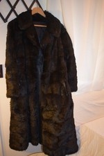Full length fur coat for women size large , black color, mink. Vintage picture