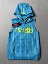 NWT Baseball Lifestyle 101 BSBL SZN V3 Hoodie Teal Sleeveles Striped Youth Small picture