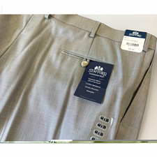 Stafford Mens Gray Sharkskin Dress Pants Classic Fit Pleated 44x30 NWT picture