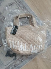 NWT MZ Wallace Neutral Quiltrd Small Metro Tote Deluxe Bag Zip Tote Buff picture