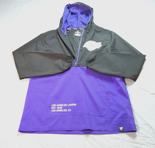 Fanatics NBA Los Angeles Lakers Windbreaker Jacket Mens Medium Quarter Zip Hood picture