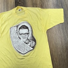 Vintage Devo Shirt Mens XL Yellow Mark Mothersbaugh Quote 70s New Wave RARE Tee picture