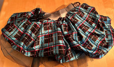 NWT MONSTER HIGH MINI SKIRT SZ 4 5 6 GIRLS PLAID TULLE HI LOW ASYMETRICAL  picture