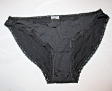 Brand New Lace Trimmed Bikini Style Knickers, Black, Medium UK 10-12 picture