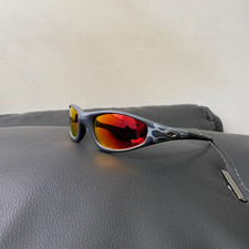 Vintage 90S Oakley Straight Jacket 99 Muzm Grey Frames Red Lenses Sports picture