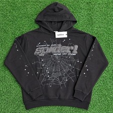*BRAND NEW* Sp5der Rhinestone Punk V2 “Black”  Hoodie - Ready To Ship🚚💨 Size S picture