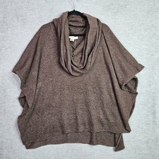 Lovestitch Big Cowl Poncho Sweater Brown Women's One Size picture