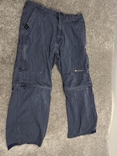 VINTAGE Bugle Boy Pants Mens 32x30 Blue Cargo Convertible Relaxed Fit 90s Y2K picture