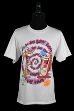 Vintage 90s New Old Stock Ren and Stimpy Nickelodeon Cartoon Promo Large T-Shirt picture