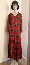 Vintage Barkcloth 60’s 70’s Period Dress EUC SZ Small EUC See Photos Rare Find picture