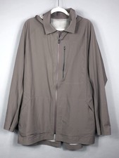 Lululemon City to Hike Mens Rain Coat XXL Full Zip Pockets Taupe Removable Hood picture