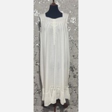 SoieRose 100% White Cotton Sleeveless Victorian Nightgown - SR-1024 picture