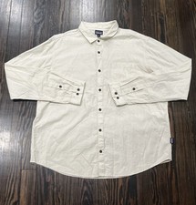 Patagonia Button Up Shirt Men’s XL Cream Organic Cotton  picture