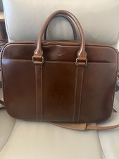 Satchel & Page, Executive Brown Leather Bag with Suede Lining | 16x12 inches picture