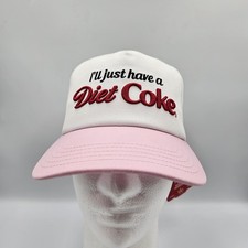 I'll Just Have A Diet Coke American Needle Strapback Hat One Size Pink White picture