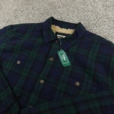 NEW LL Bean Jacket Mens XL Sherpa Lined Scotch Plaid Flannel Shirt Shacket Hike picture