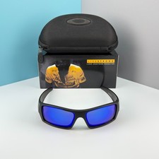 Oakley Gascan OO9014 Black Frame Deep Blue Mirror Lens Sunglasses New w/ Box picture