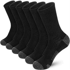 8 pcs Men's Cotton Crew Socks Cushioned Breathable Work & Athletic Socks picture
