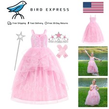 Wicked Glinda Dress Costume for Girls, Pink Witch Dress Princess Size 10-12 picture