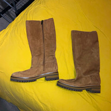Timberland Women's Brown Suede Knee High Riding Boots Zip US 8 EU 39 WR picture