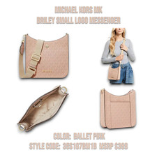 Michael Kors MK Briley Small Logo Messenger Bag 35S1G7BM1B Ballet- MSRP $398 _A1 picture