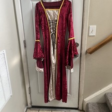 Gorgeous Women’s Sz S Red Velvet Renaissance Medieval Costume Dress 52” Length picture