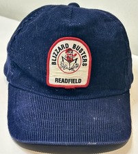 READFIELD MAINE BLIZZARD BUSTERS Vintage Corduroy SnapBack Hat Snowmobile Plow picture