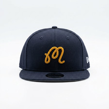 Custom Malbon x New Era 9FIFTY Snapback Hat Navy Orange Golf Cap Knicks 3d puff picture