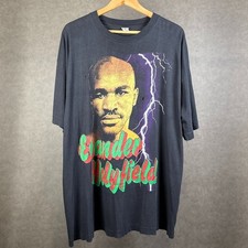 Vintage 90s Evander Holyfield Giant Killer Rap Tee 2XL WBA Champion Boxing picture