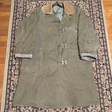 True Vintage 70's Polo Ralph Lauren Green Canvas Fireman Clasp Coat 40 picture