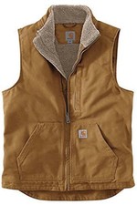 Carhartt Men's Washed Duck Sherpa-Lined Mock-Neck Vest Loose Fit Medium 0V4277-M picture