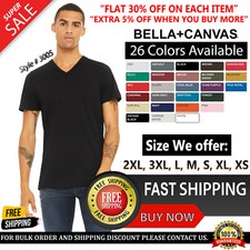 Bella + Canvas Unisex Jersey Short Sleeve V-Neck T-Shirt 3005 Retail Fit XS-3XL picture