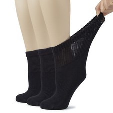 Women's Diabetic Ankle Cotton Socks, 3 Pairs, Shoe Size: 6-9/9-12, by Hugh Ugoli picture