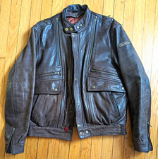 Hein Gericke Men's Leather Motorcycle Jacket Brown 44 Reg, Simon C picture