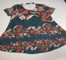 lily by firmiana 1XL Green Floral Tunic Blouse picture