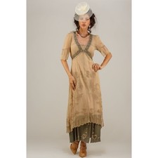 Nataya Titanic Dress Size Large Sage Green Vintage Look Victorian wedding Fairy picture