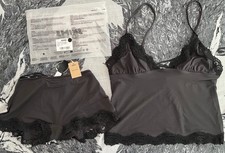 SKIMS FITS EVERYBODY Triangle Cami And Boy Short in Onyx Size Medium. New w/Bag. picture