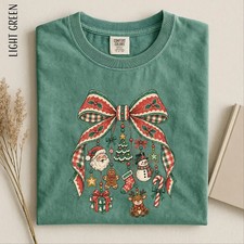 Christmas Bow Shirt, Retro Xmas Holiday Sweatshirt, Merry Christmas Tee picture