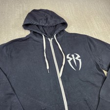 WWE Hoodie Men Large Roman Reigns One Versus All Black Full Zip Wrestling picture