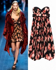 Christian Dior John Galliano FW 2005 RUNWAY Vintage Silk Floral Dress US 4 picture